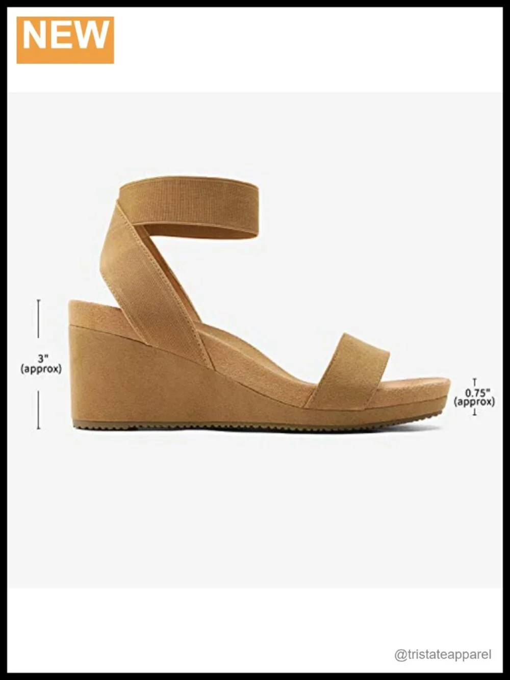 Wedge Sandals with Platform Ankle Strap Cushioned Footbed